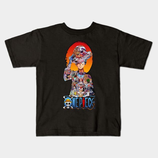 Aesthetic story pirate luffy Kids T-Shirt by Gilangdiska